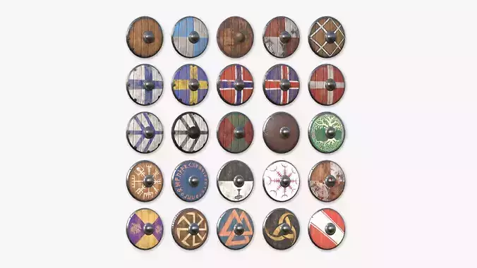 25 Viking Shield A Collection - Character Weapon Design 