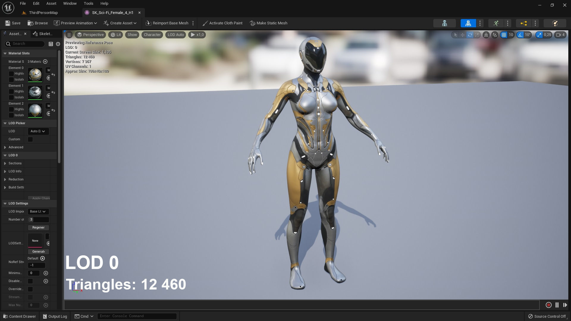 Sci-Fi Female 4 Low-poly 3D model_13