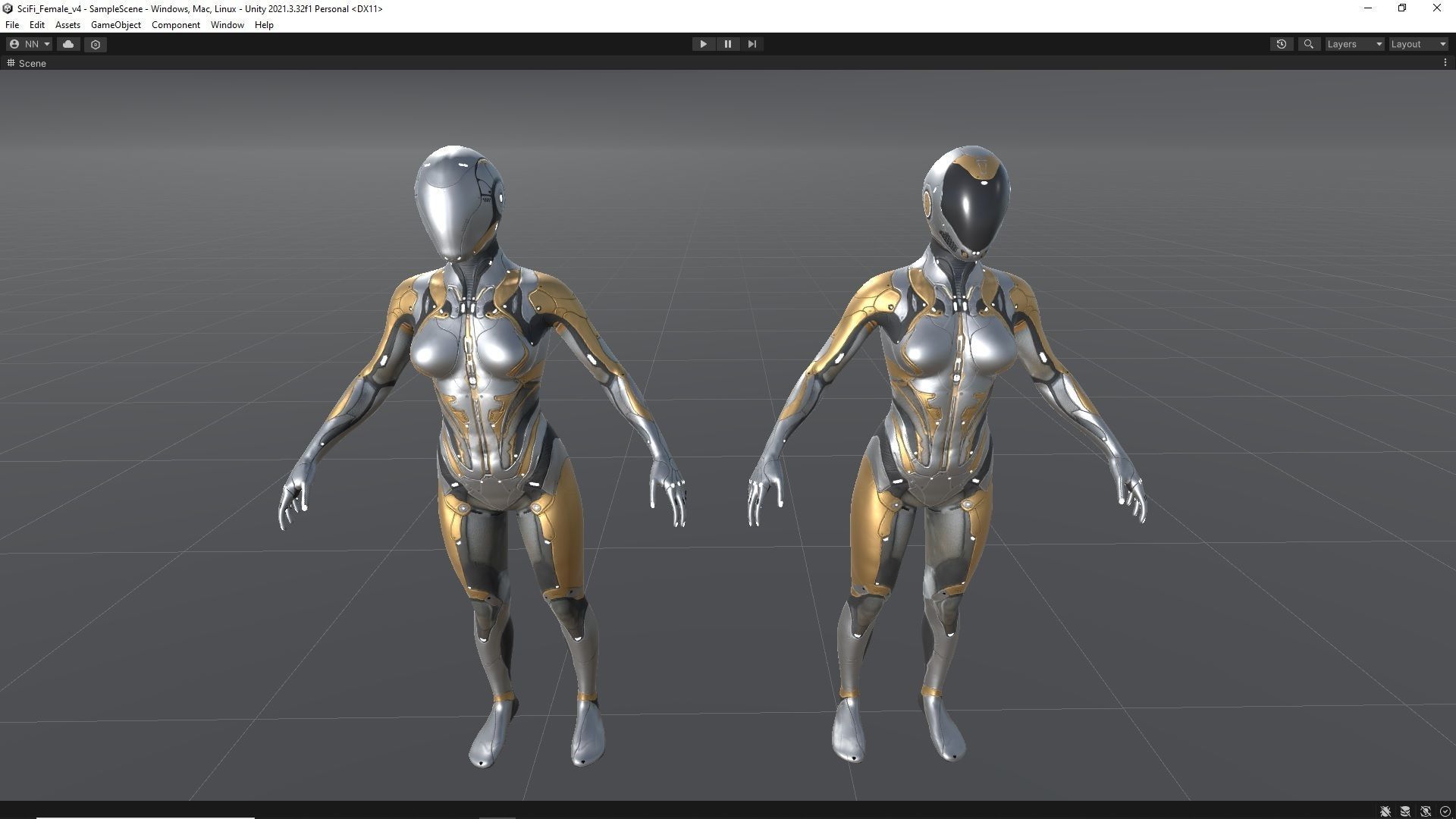 Sci-Fi Female 4 Low-poly 3D model_19