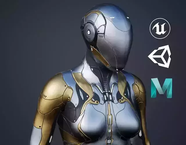 Sci-Fi Female 4 Low-poly 3D model