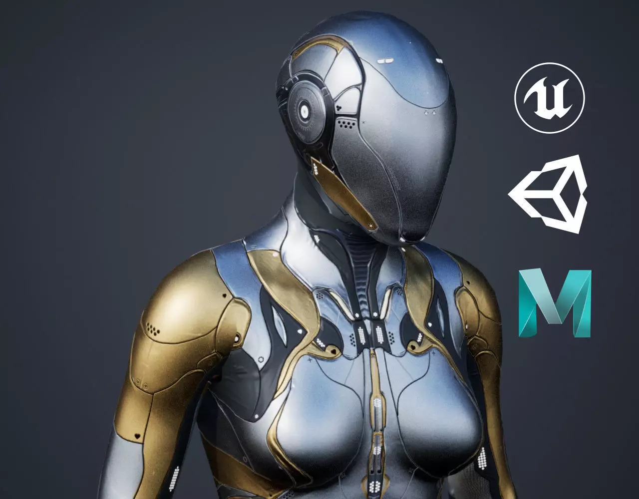 Sci-Fi Female 4 Low-poly 3D model_0