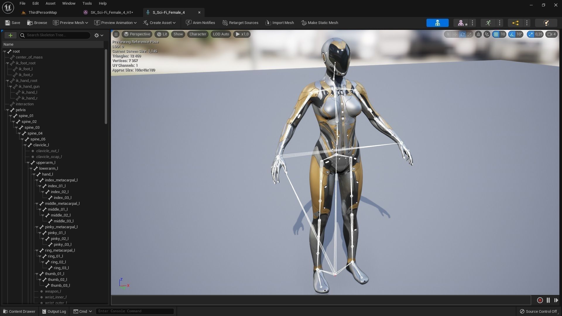 Sci-Fi Female 4 Low-poly 3D model_16