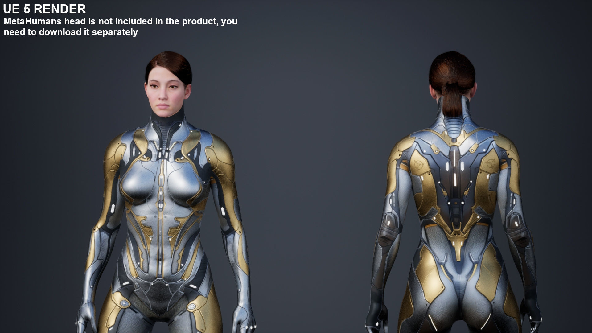 Sci-Fi Female 4 Low-poly 3D model_6