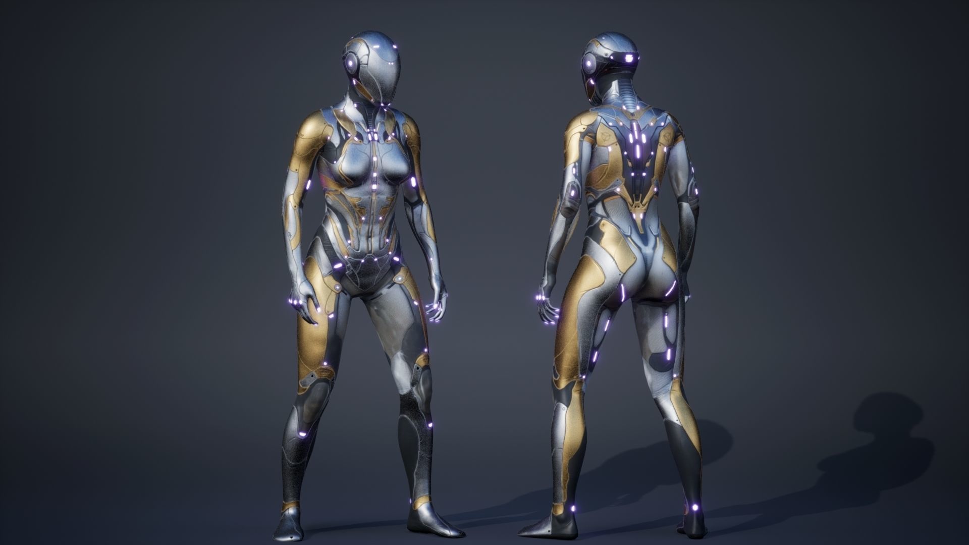 Sci-Fi Female 4 Low-poly 3D model_8