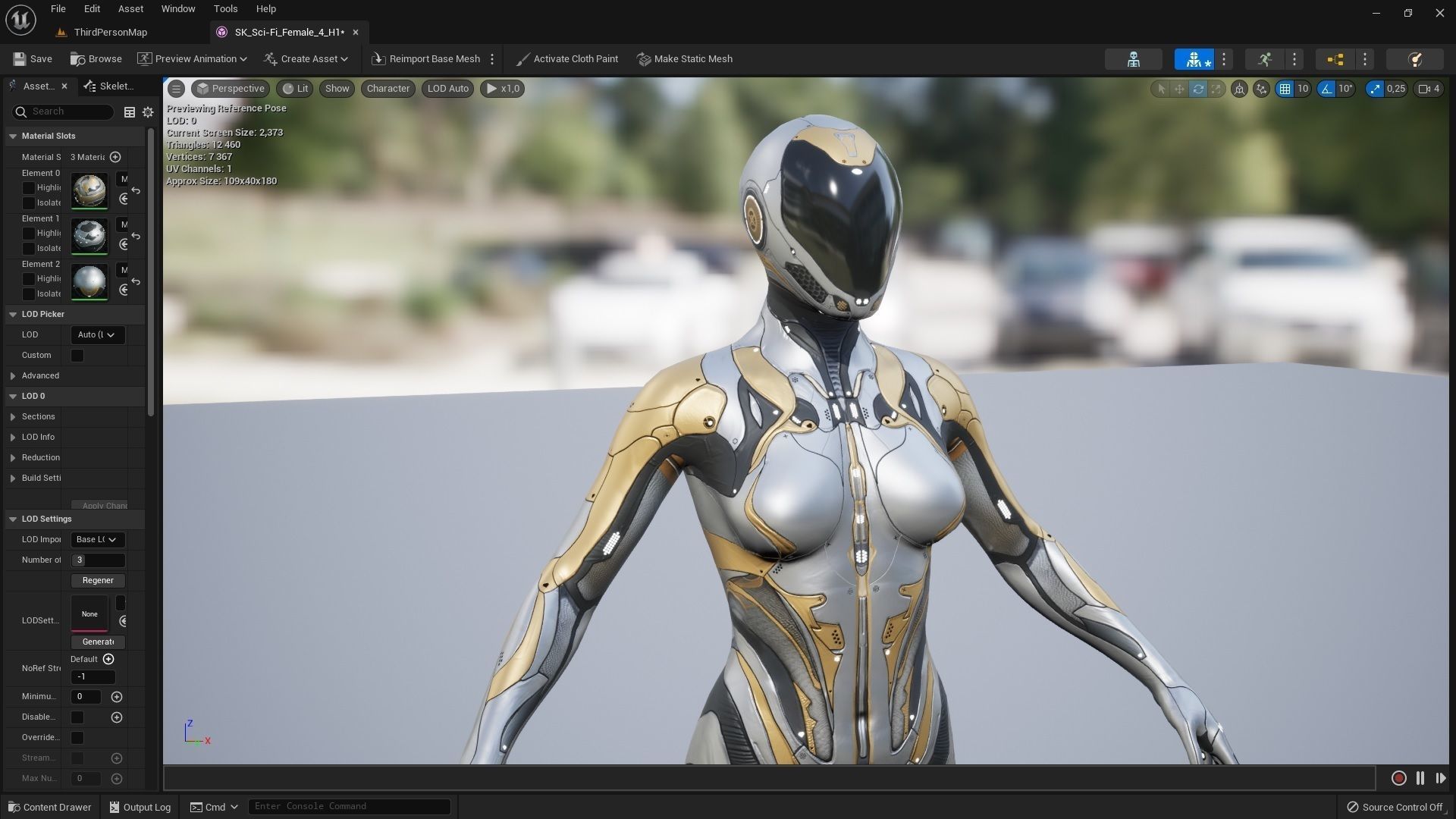 Sci-Fi Female 4 Low-poly 3D model_12