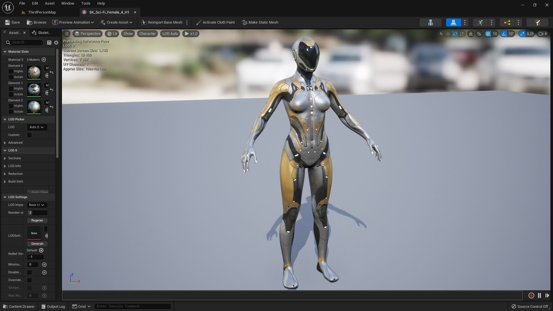 Sci-Fi Female 4 Low-poly 3D model_17