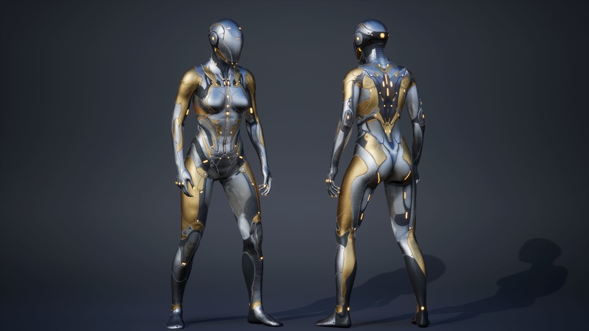 Sci-Fi Female 4 Low-poly 3D model_4
