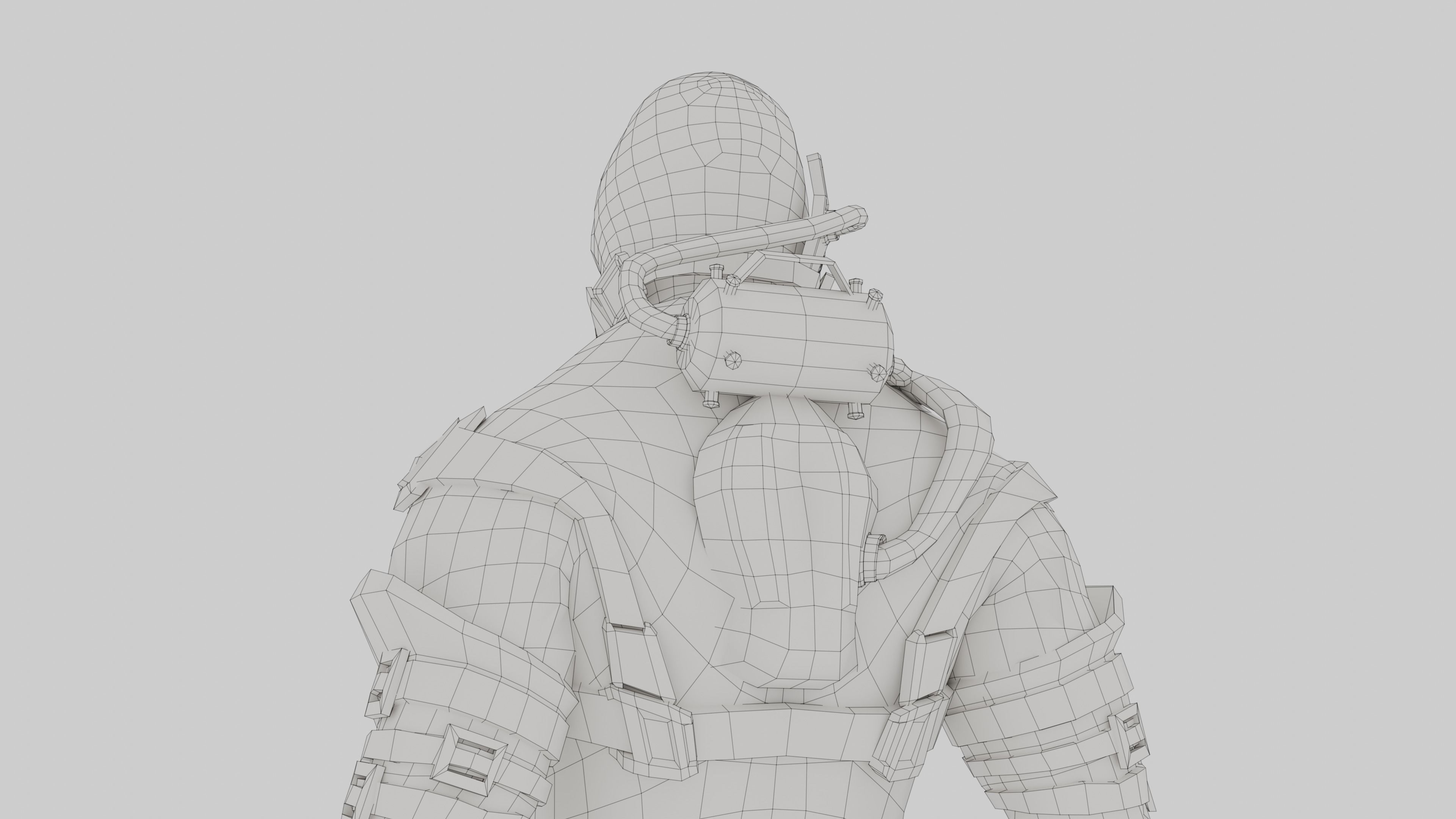 Sci-Fi Alien Character Game Ready with Rigging Fully Rigged Low-poly 3D model_16