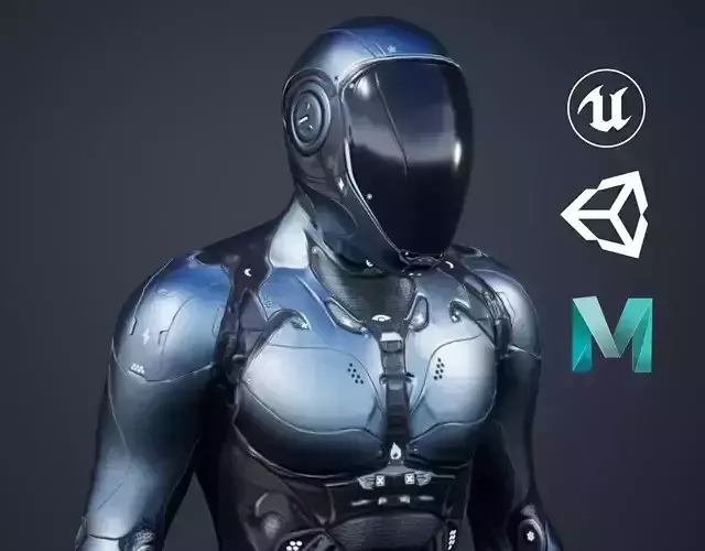 Sci-Fi Male 1 Low-poly 3D model