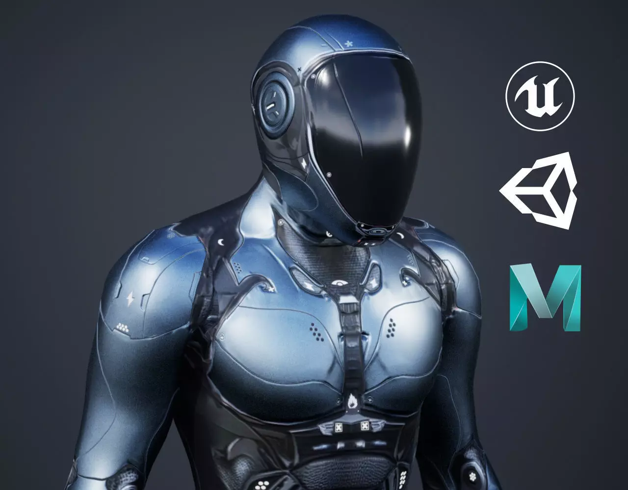 Sci-Fi Male 1 Low-poly 3D model_0