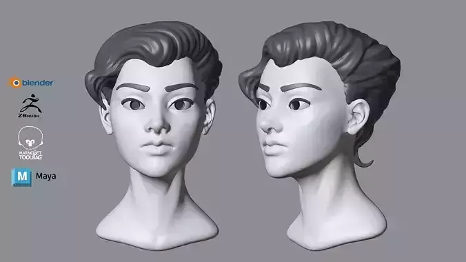 Female Stylized Character Victoria high poly sculpt base mesh
