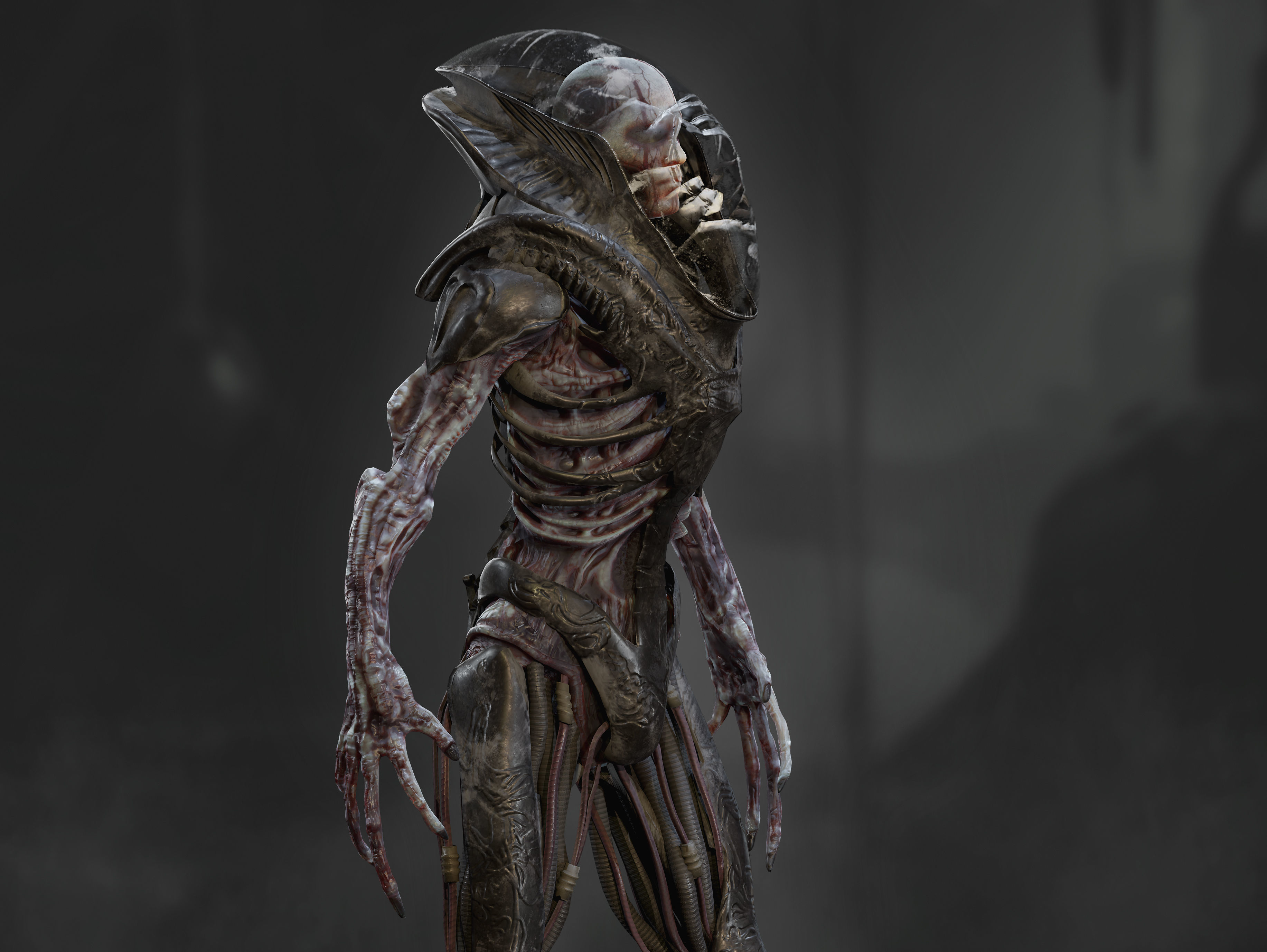 Artificial Cyborg Low-poly 3D model_4