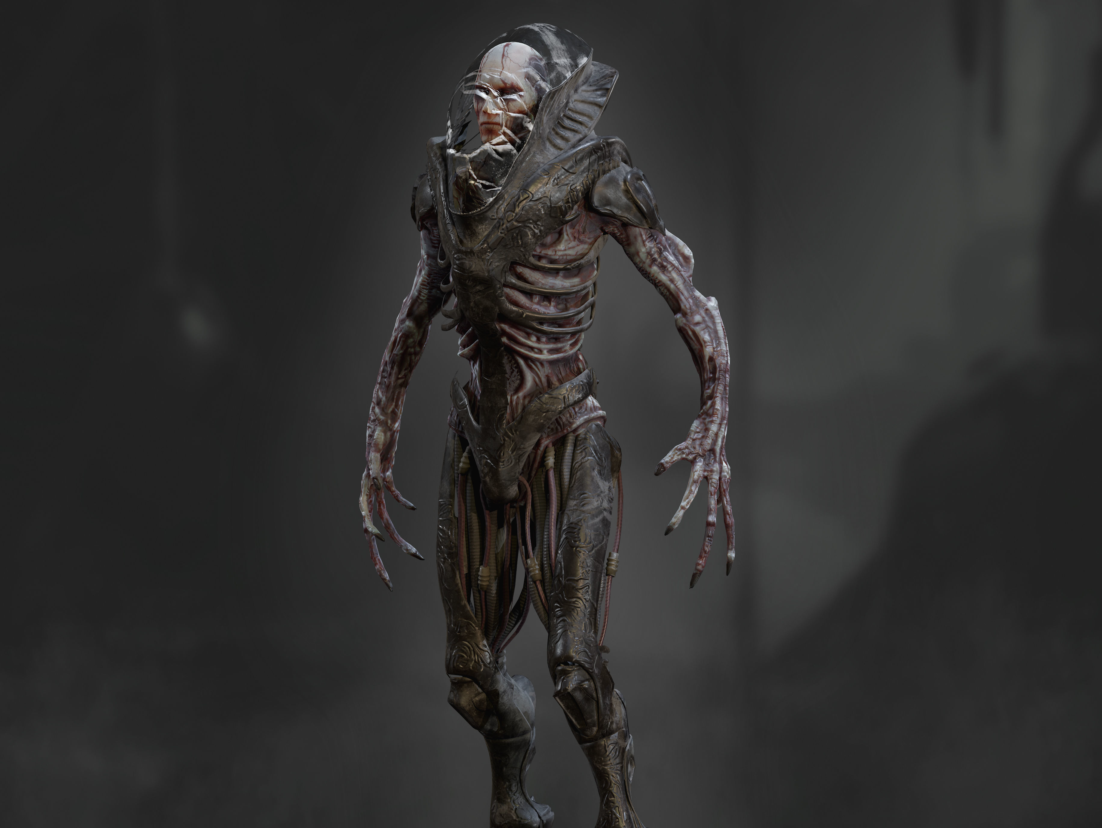 Artificial Cyborg Low-poly 3D model_5