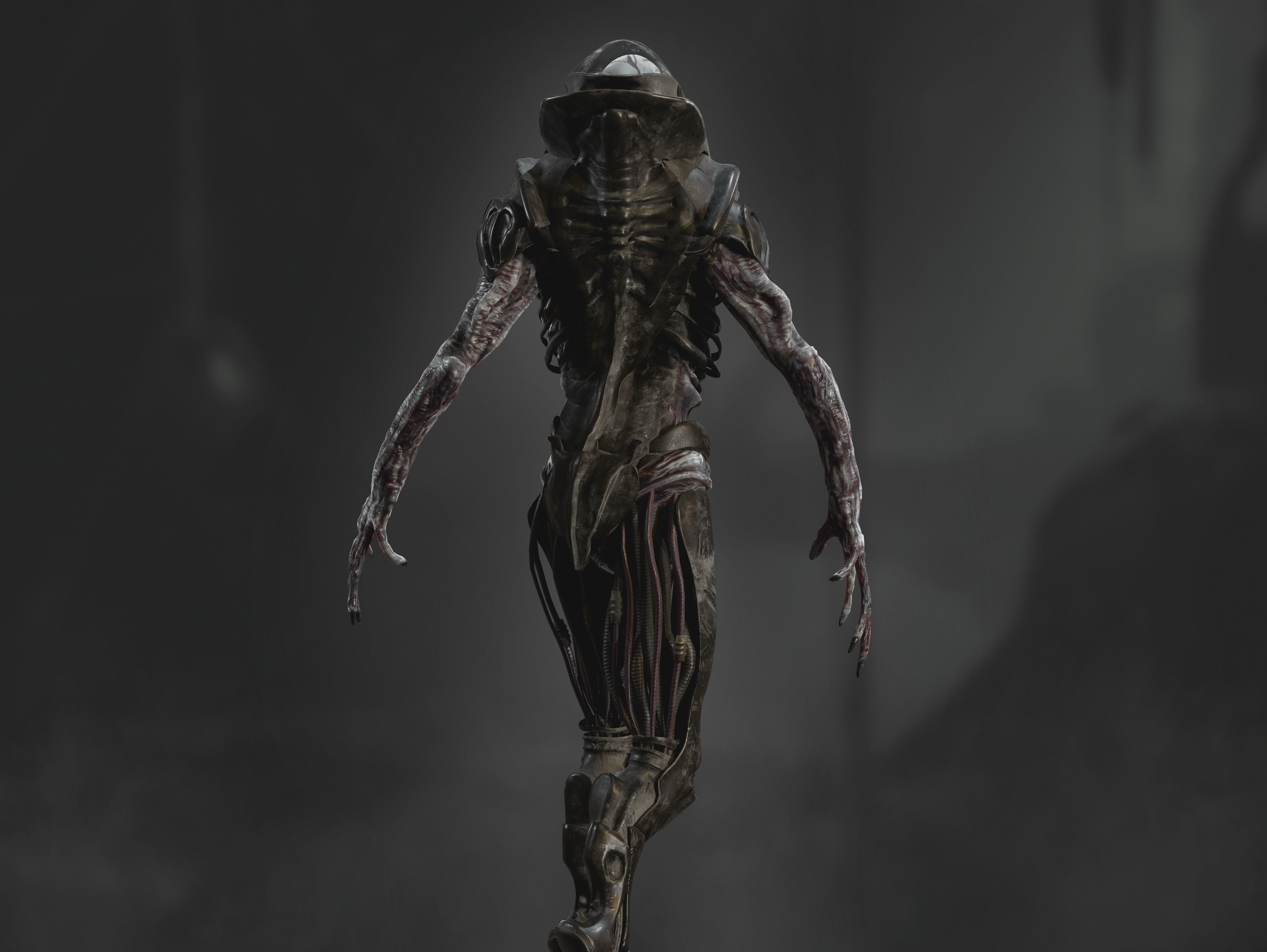 Artificial Cyborg Low-poly 3D model_8