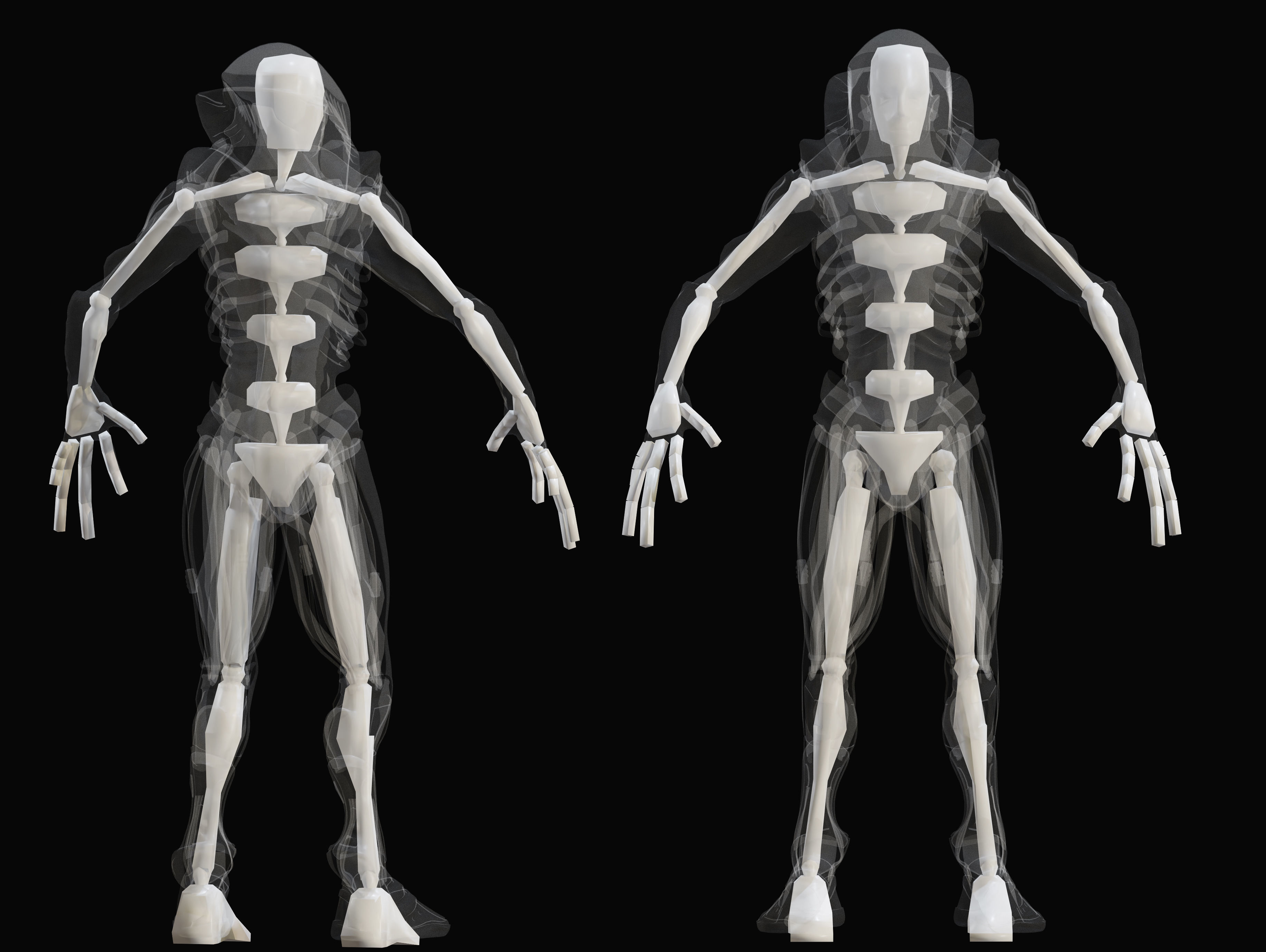 Artificial Cyborg Low-poly 3D model_10