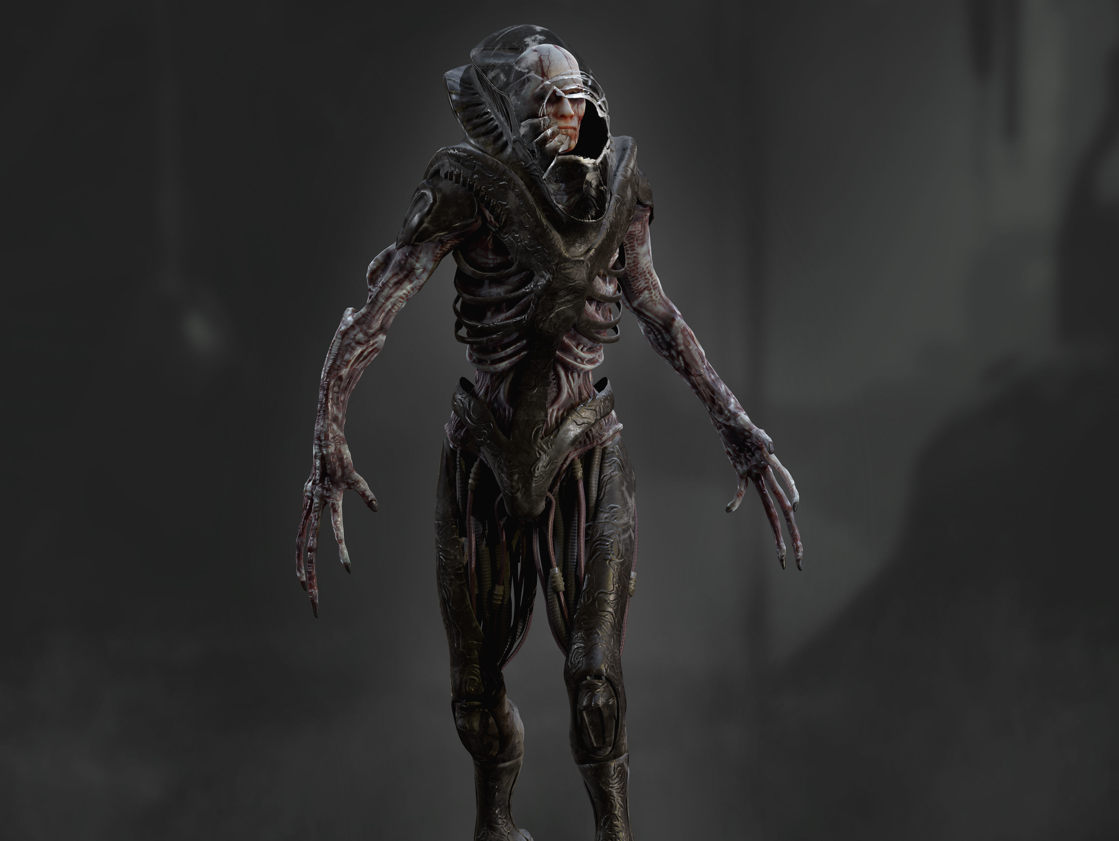 Artificial Cyborg Low-poly 3D model_2