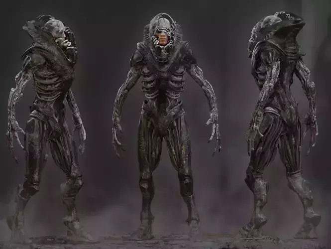 Artificial Cyborg Low-poly 3D model