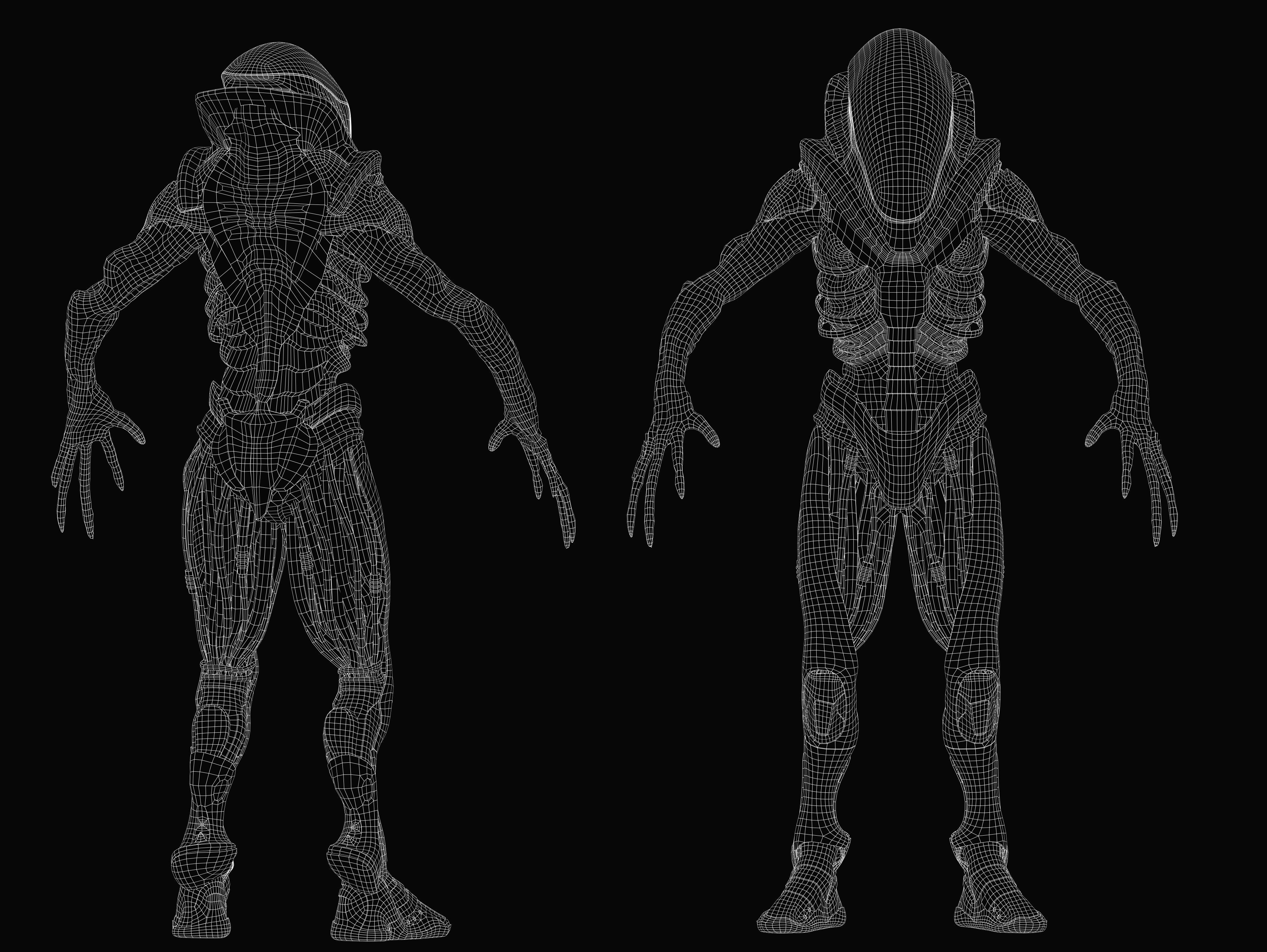 Artificial Cyborg Low-poly 3D model_9