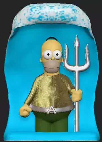 Homer Simpson Aquaman 3D print model
