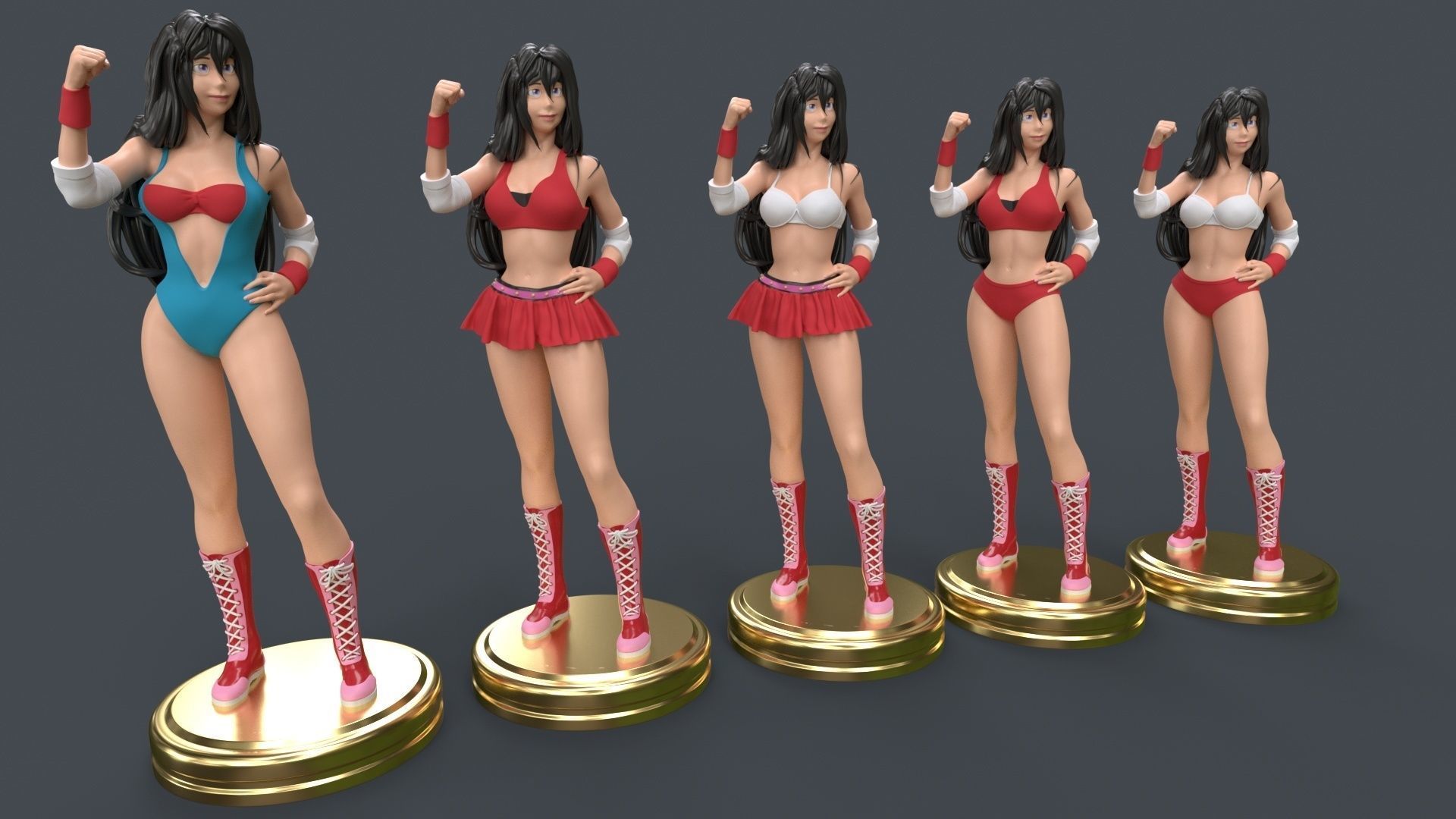 Female Professional Wrestlers B 3D Printing 3D print model_4