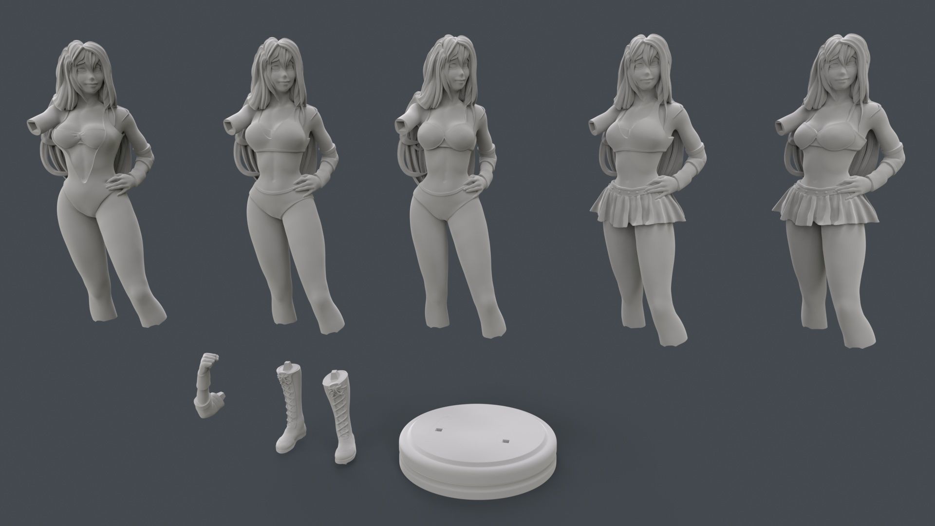 Female Professional Wrestlers B 3D Printing 3D print model_26
