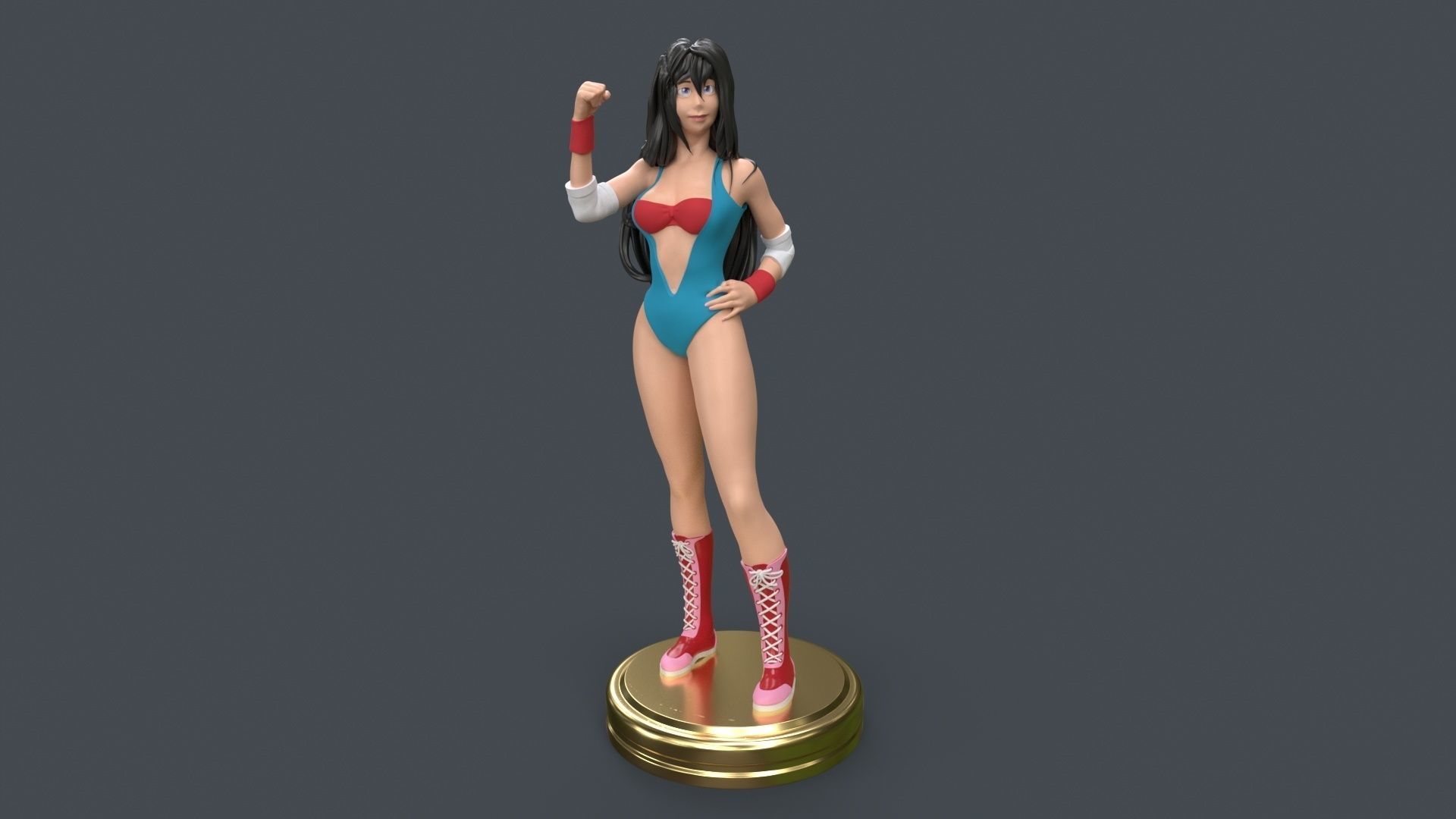 Female Professional Wrestlers B 3D Printing 3D print model_6