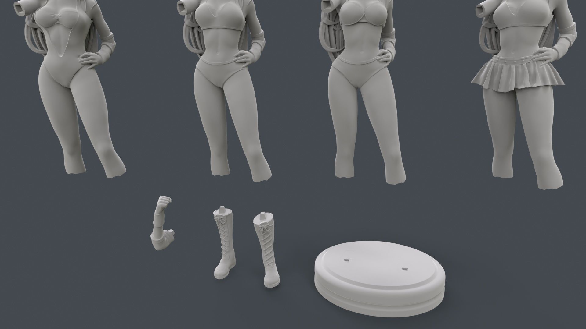 Female Professional Wrestlers B 3D Printing 3D print model_27