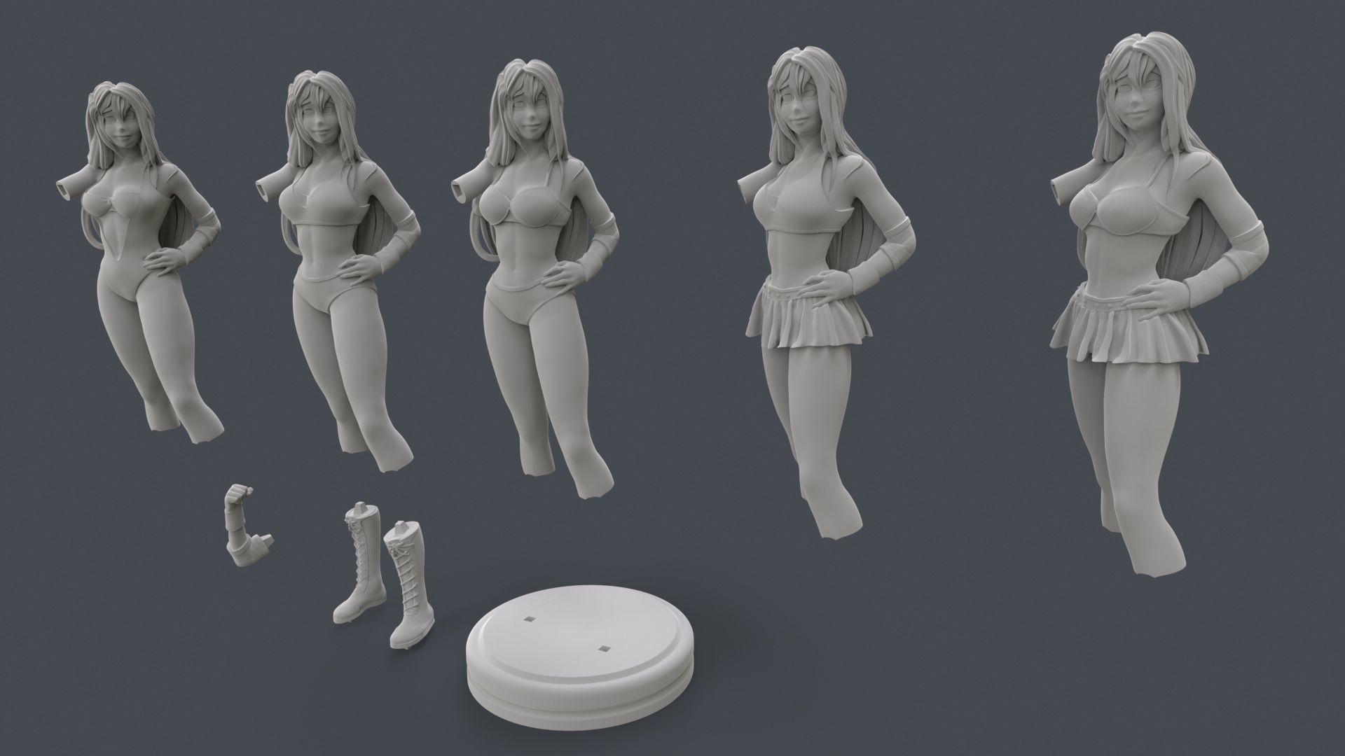 Female Professional Wrestlers B 3D Printing 3D print model_28