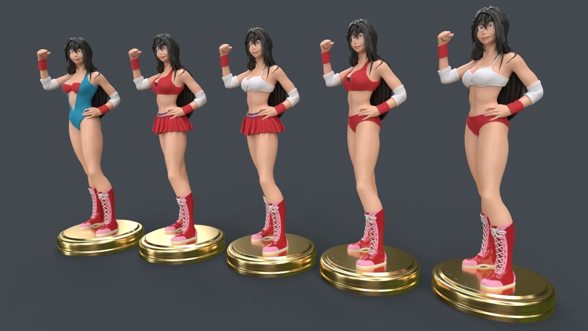 Female Professional Wrestlers B 3D Printing 3D print model_5