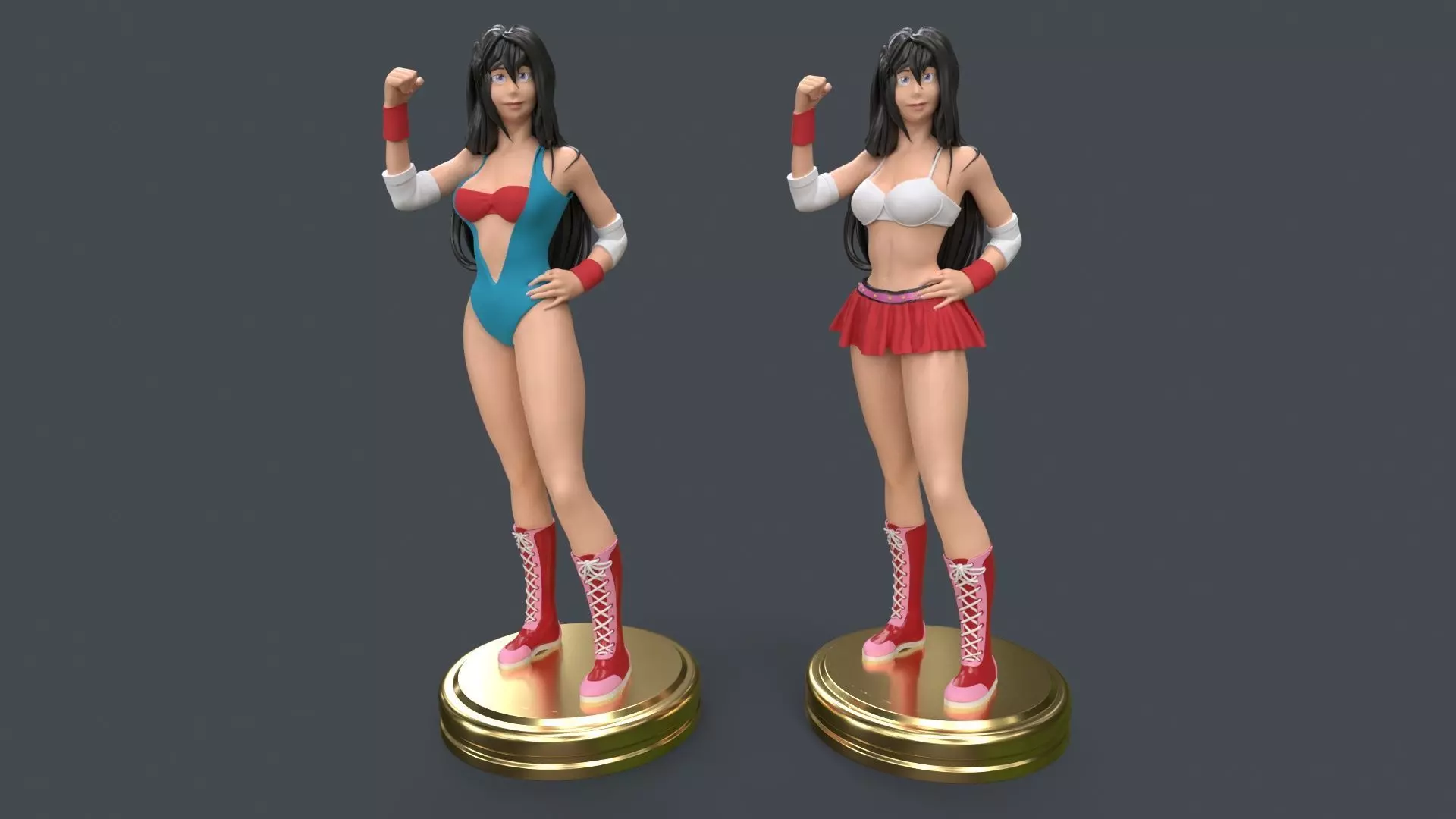 Female Professional Wrestlers B 3D Printing 3D print model_0