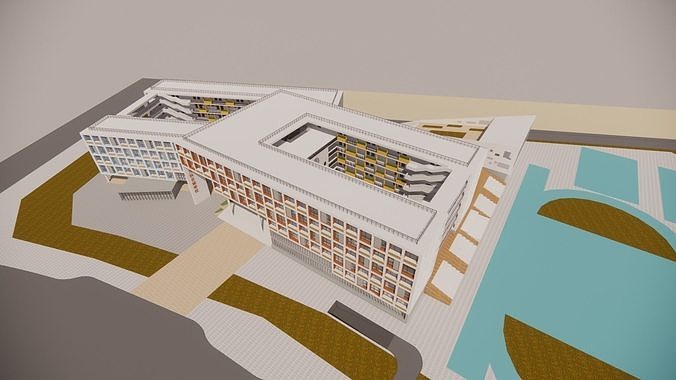 School-Open Gate 3D model