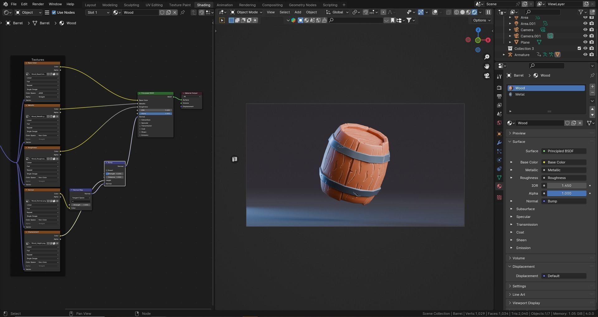 Low poly - Stylized Game Items - Barrel Low-poly 3D model_4