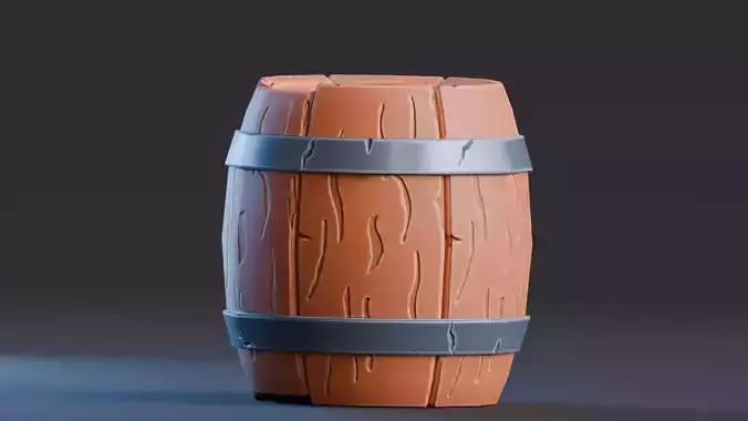 Low poly - Stylized Game Items - Barrel