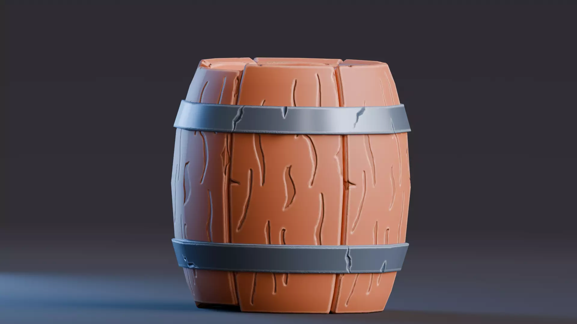 Low poly - Stylized Game Items - Barrel Low-poly 3D model_0