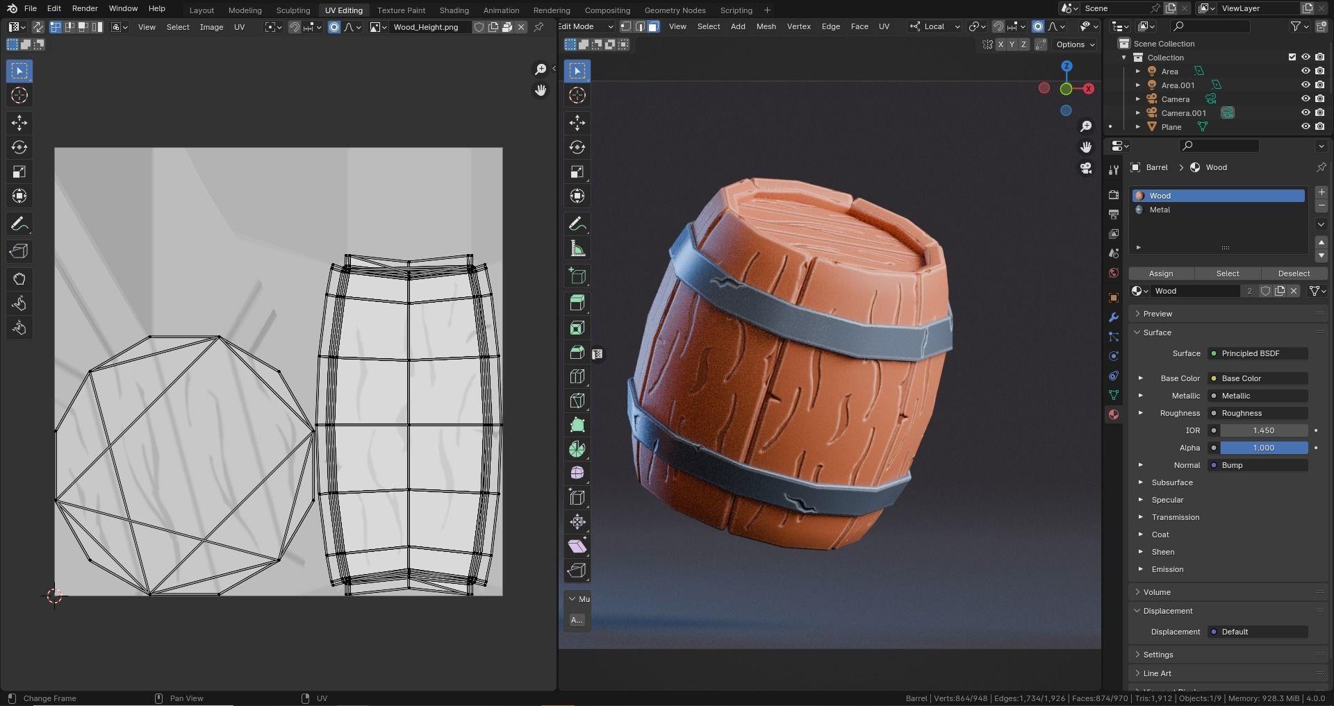 Low poly - Stylized Game Items - Barrel Low-poly 3D model_3