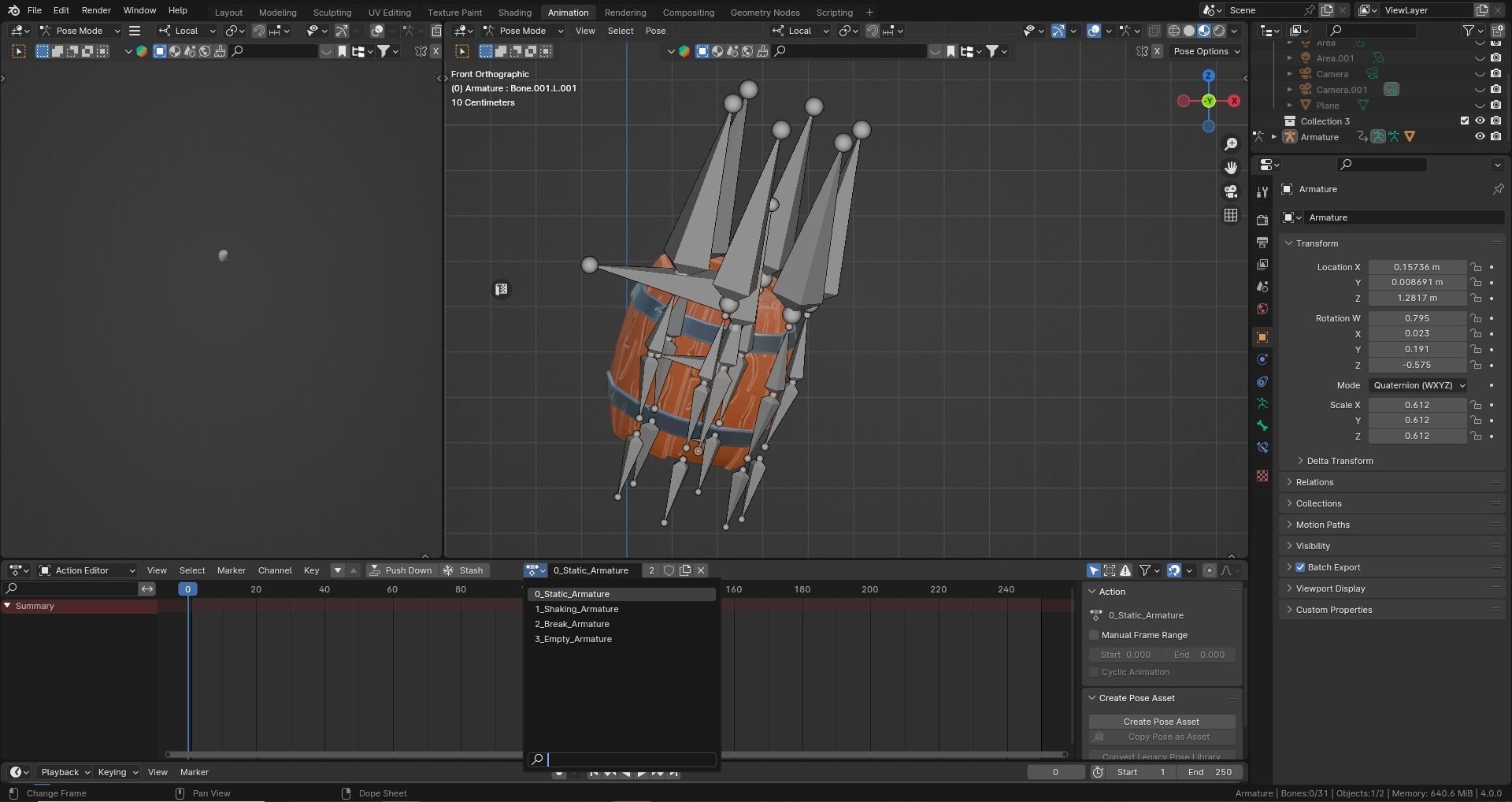 Low poly - Stylized Game Items - Barrel Low-poly 3D model_5