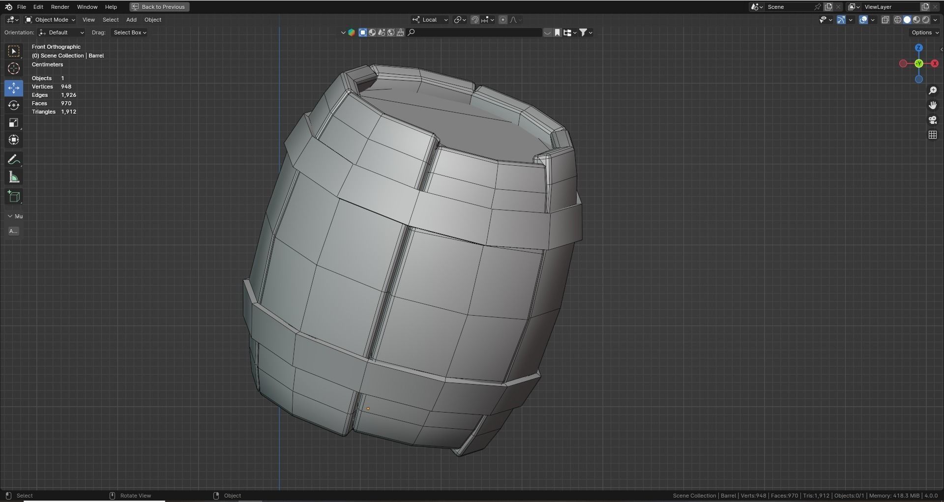 Low poly - Stylized Game Items - Barrel Low-poly 3D model_2