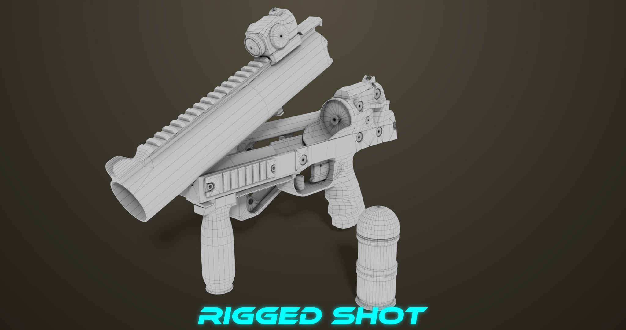 Grenade Launcher 06 Black All PBR Unity UE Textures Low-poly 3D model_46