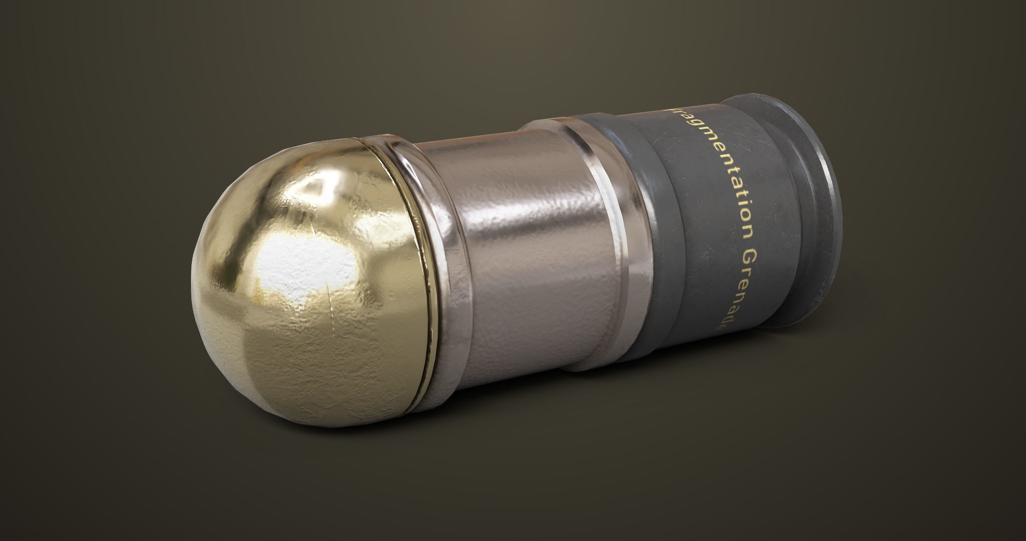 Grenade Launcher 06 Black All PBR Unity UE Textures Low-poly 3D model_25