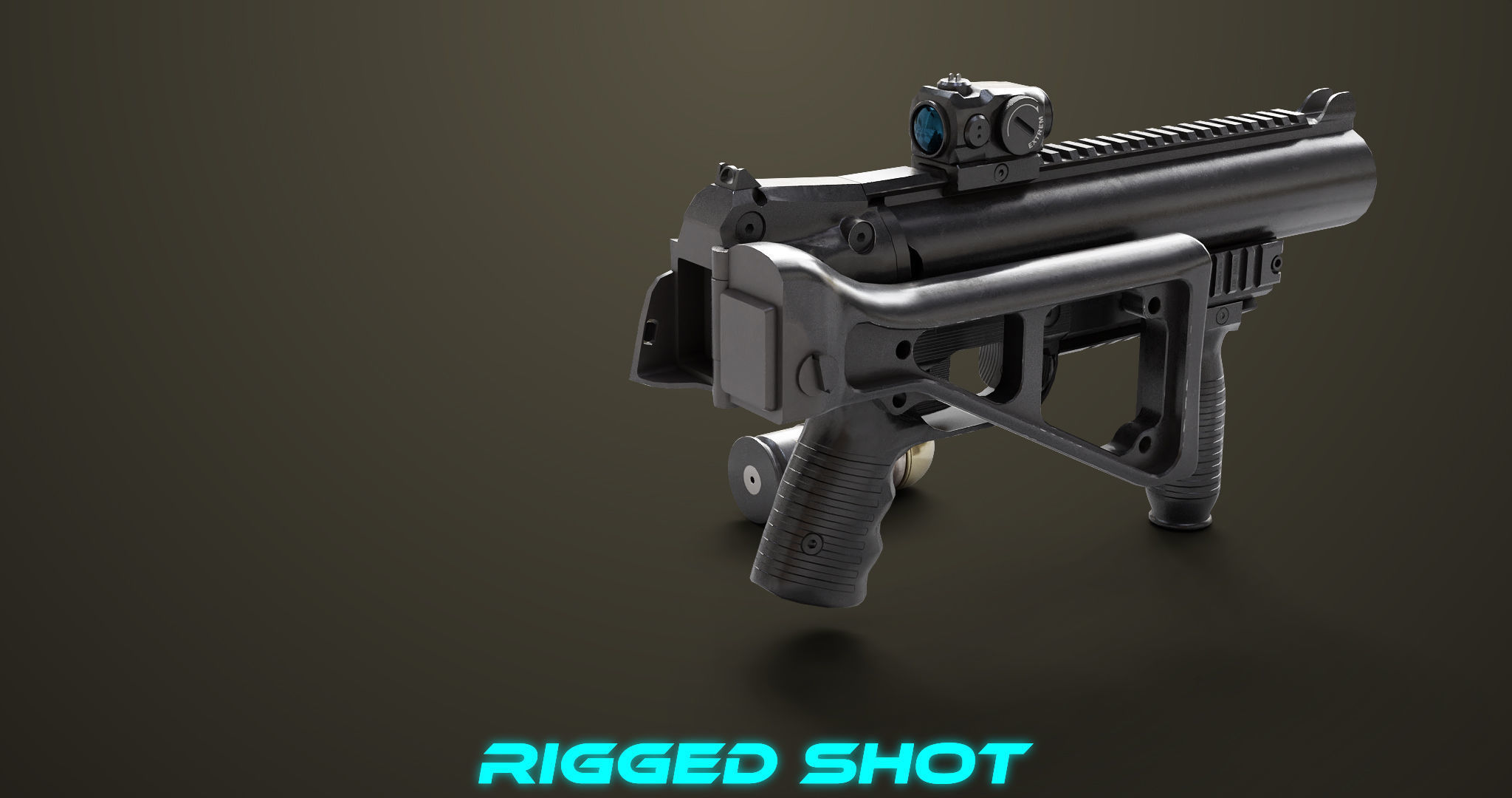 Grenade Launcher 06 Black All PBR Unity UE Textures Low-poly 3D model_19