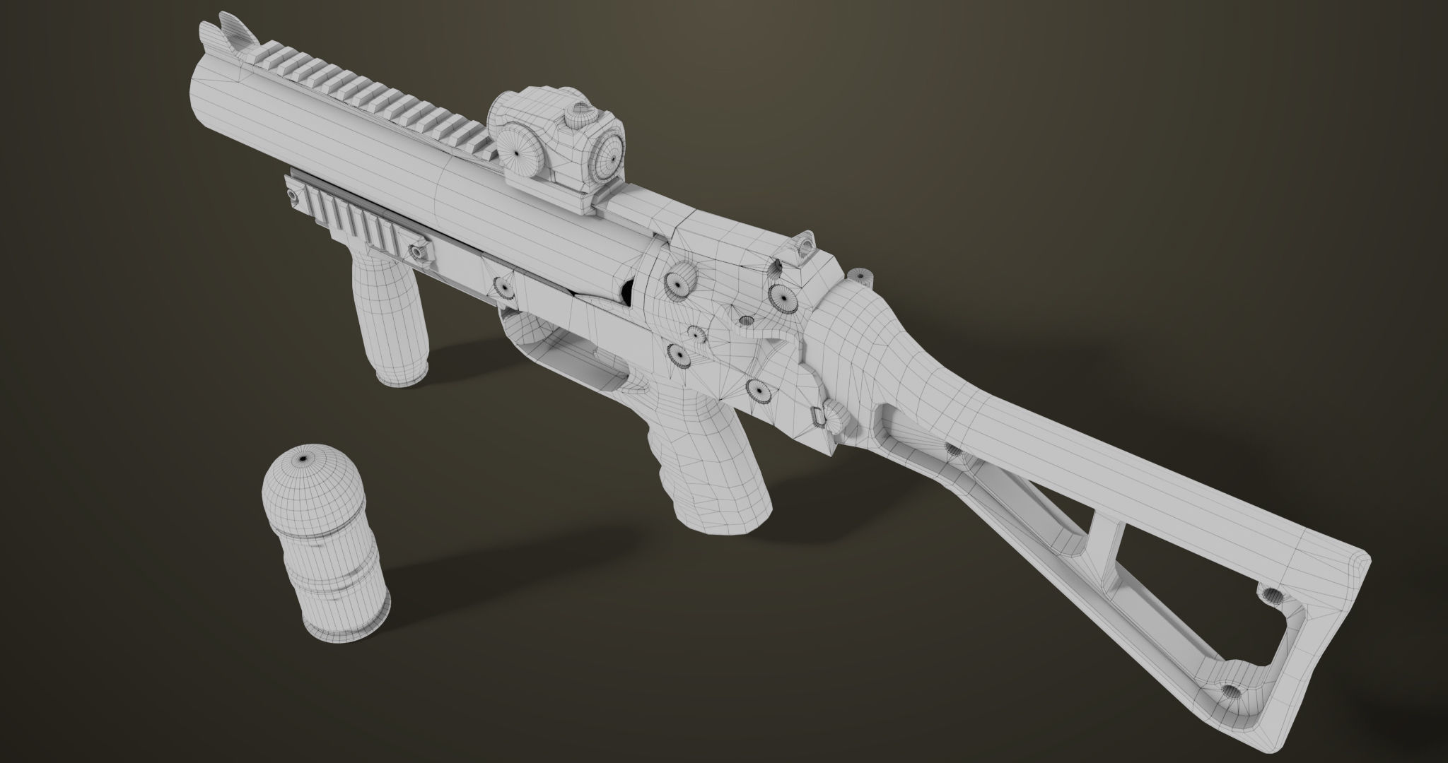 Grenade Launcher 06 Black All PBR Unity UE Textures Low-poly 3D model_34