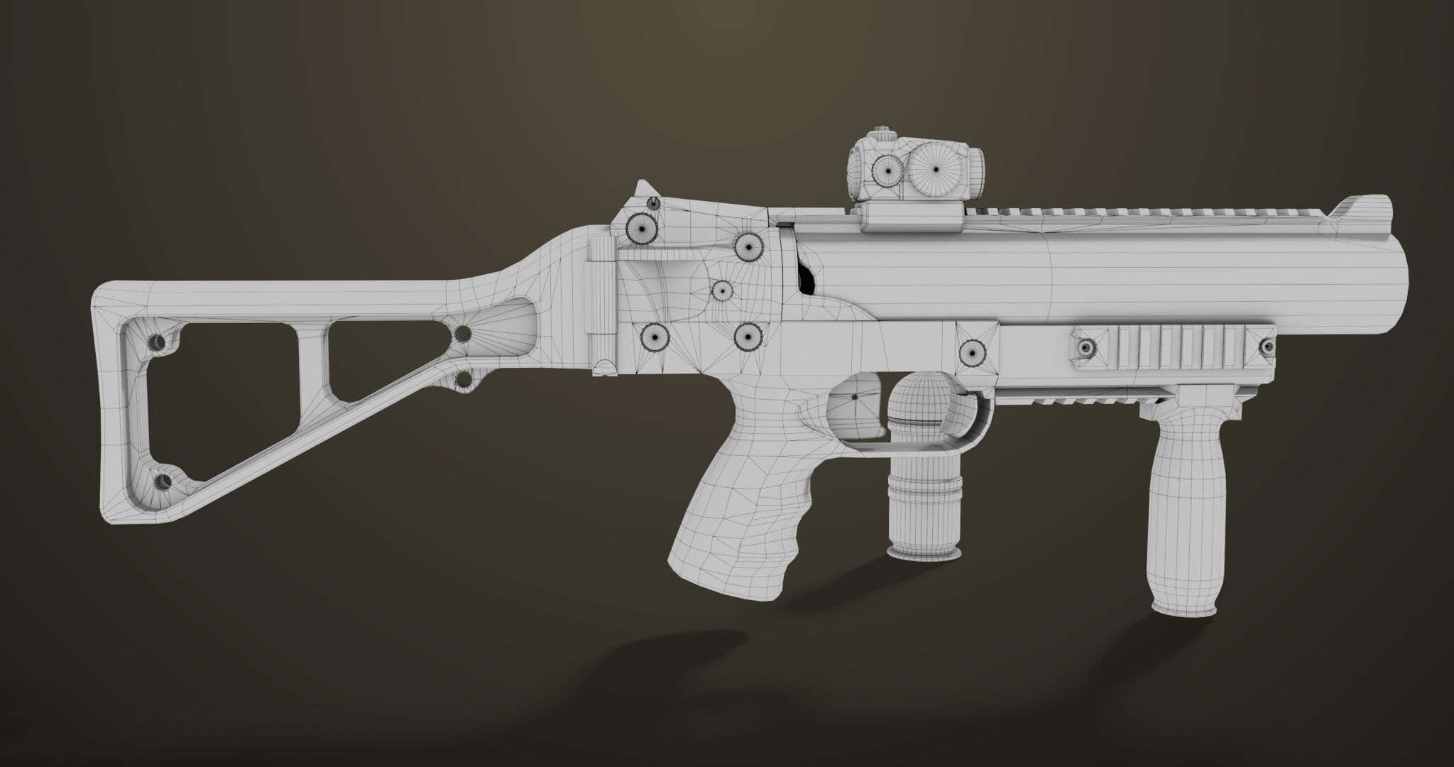 Grenade Launcher 06 Black All PBR Unity UE Textures Low-poly 3D model_31