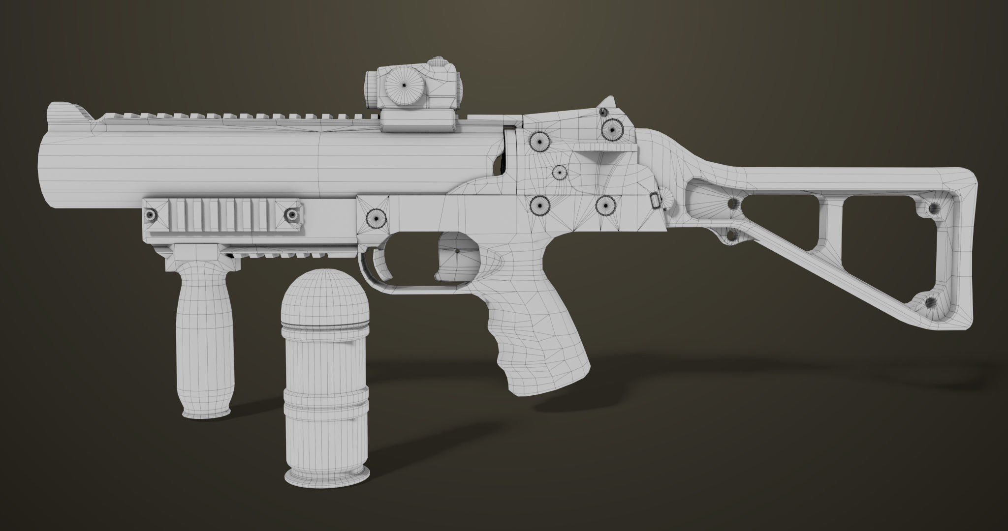 Grenade Launcher 06 Black All PBR Unity UE Textures Low-poly 3D model_27