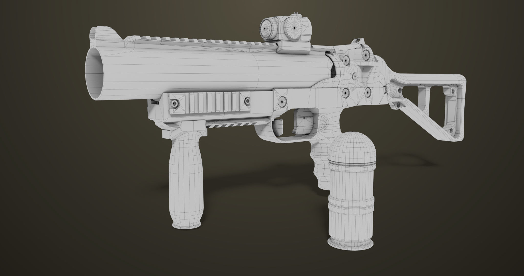 Grenade Launcher 06 Black All PBR Unity UE Textures Low-poly 3D model_28