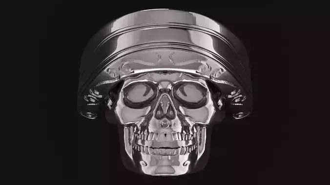 Cowboy 3D Skull Ring 3D Printable Model