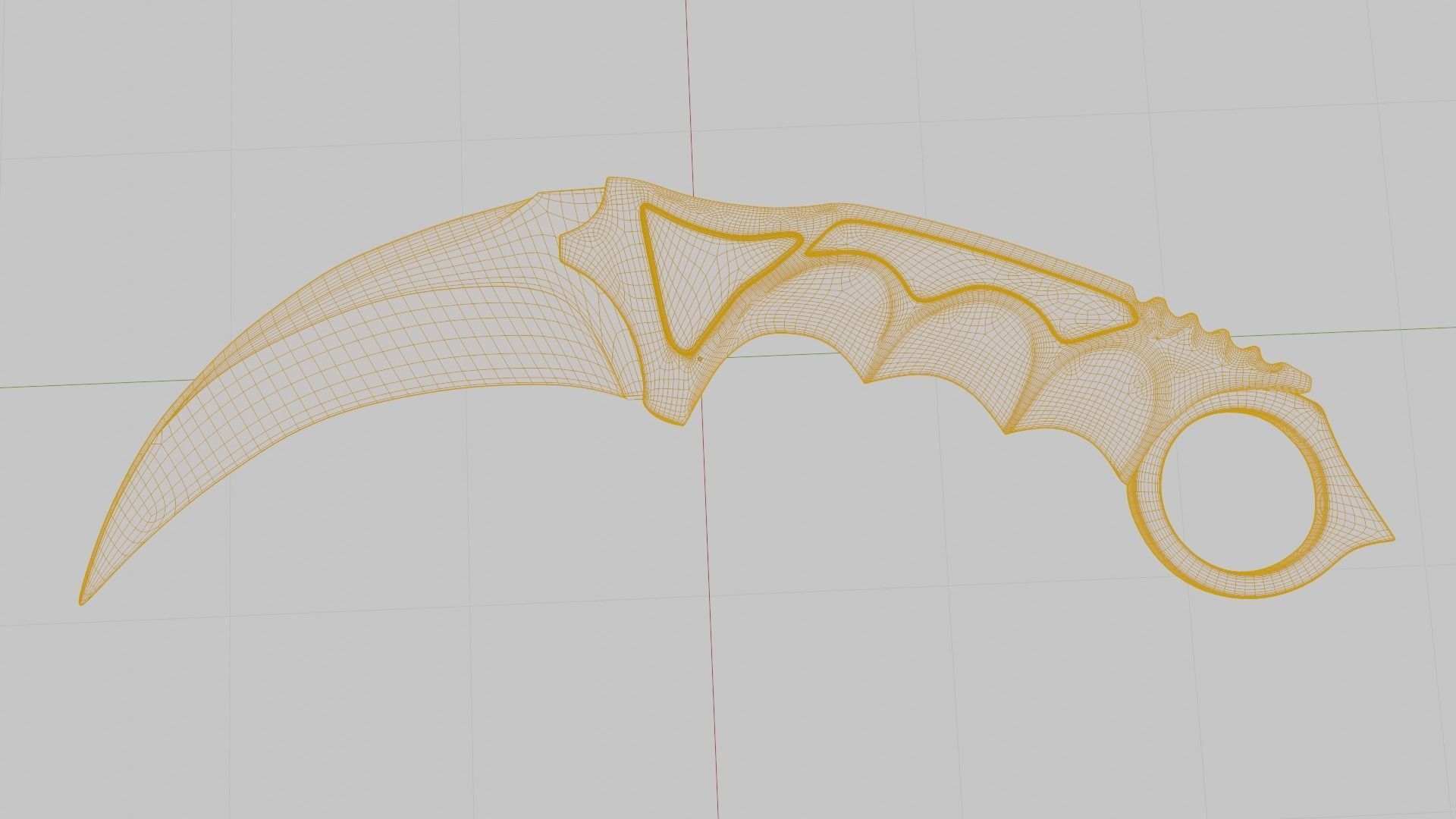 Karambit Low-poly 3D model_6