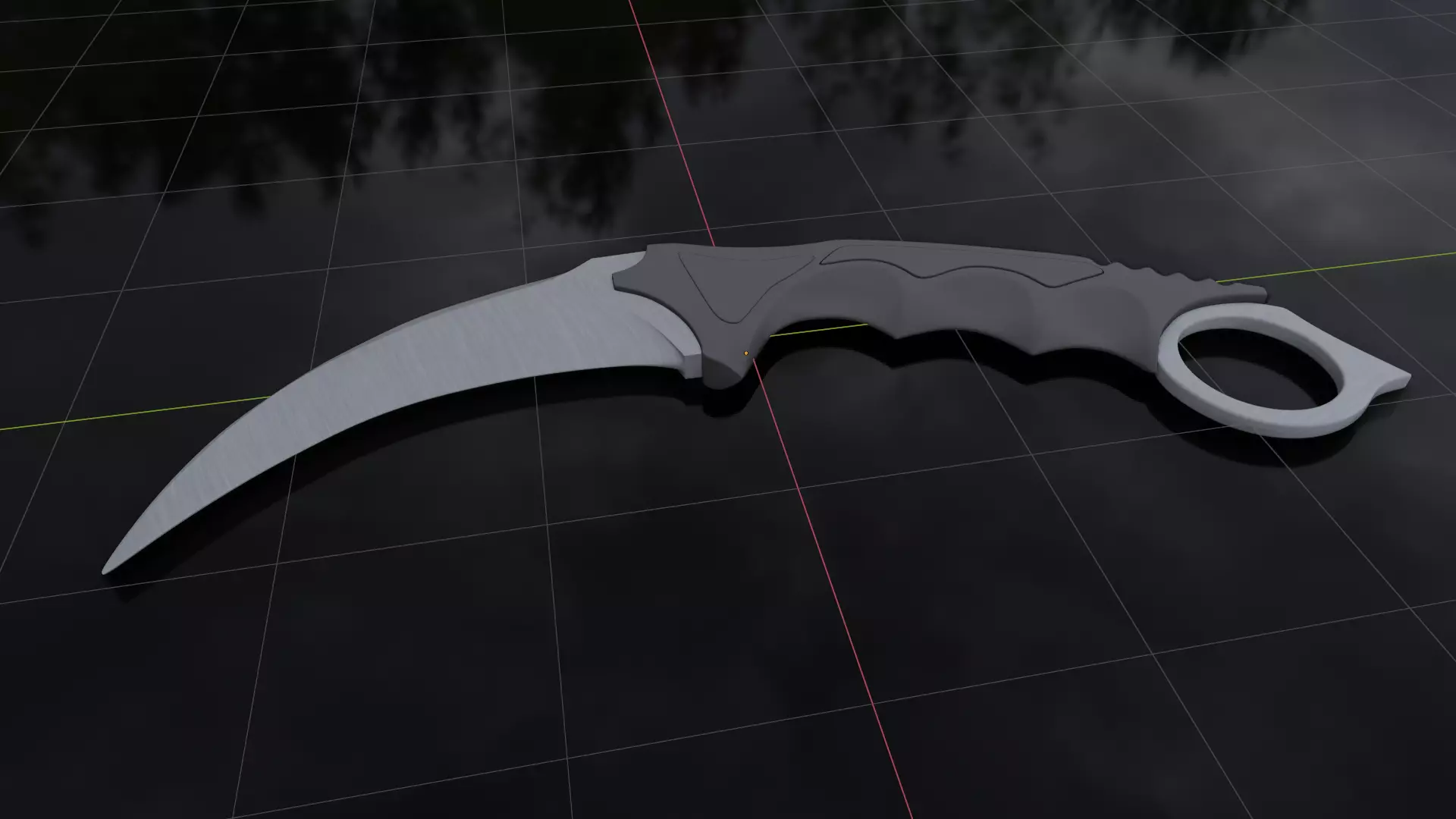 Karambit Low-poly 3D model_0