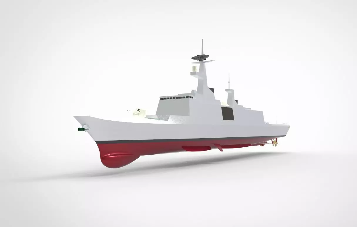 Millitary ship la fayette class frigate 3D model_0