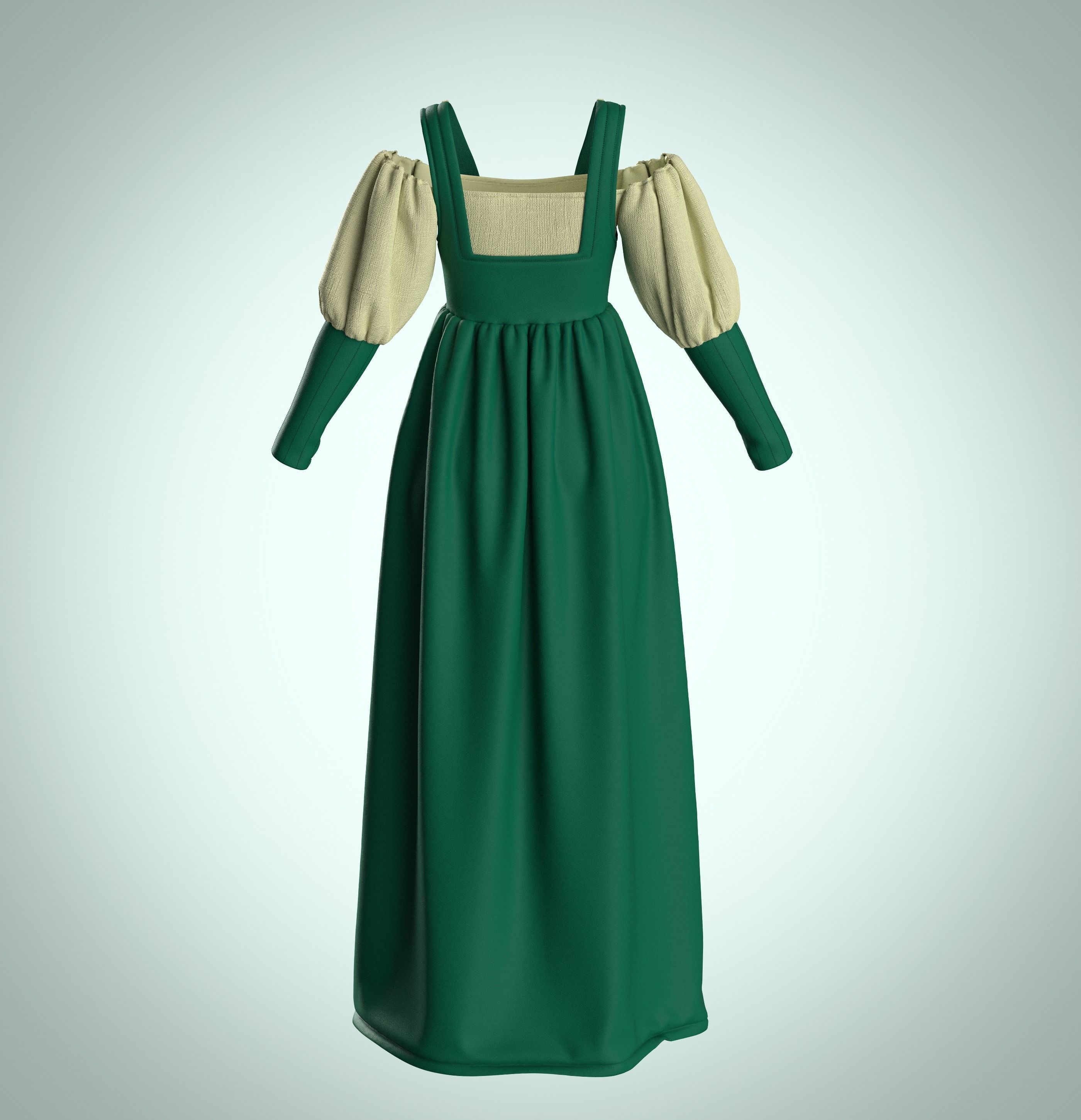5 Medieval Women Clothing 3D model_25