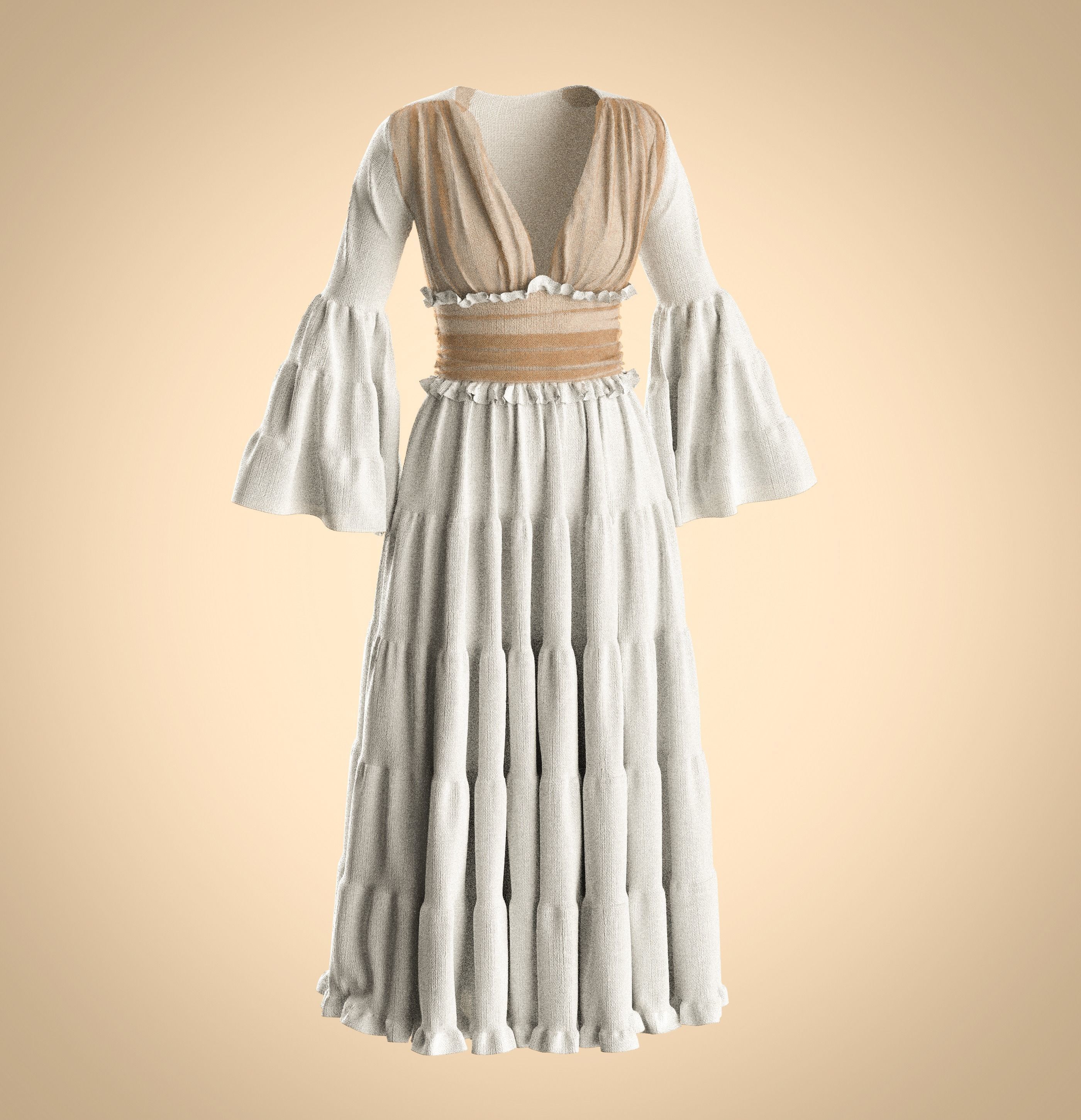 5 Medieval Women Clothing 3D model_16